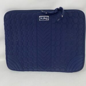 Vera Bradley Soft Quilted Navy Blue Laptop Ipad travel carry case full zip